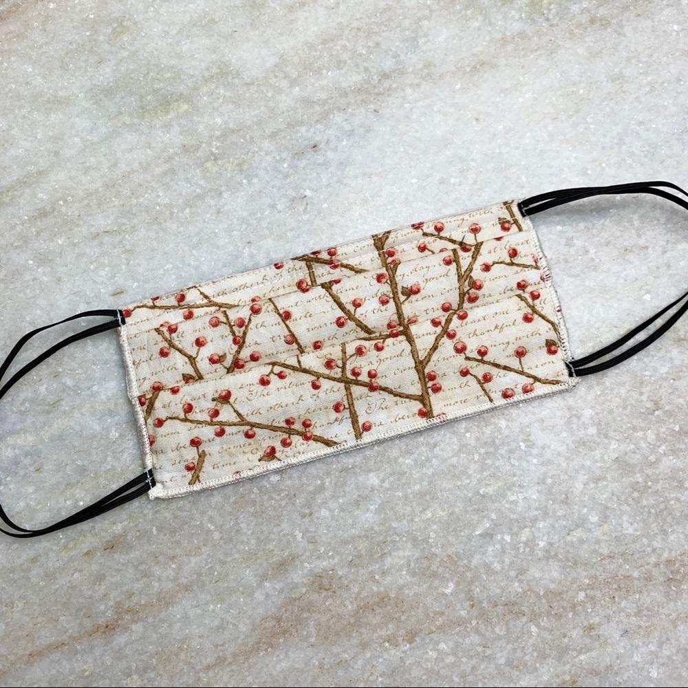 Cherries 4ply 100% Cotton Face Mask - Handmade - Picture 2 of 8
